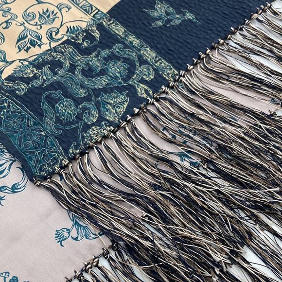 Pazuki Silk Patchwork Scarf Made In England 10.5 x 60 - Picture 3 of 13